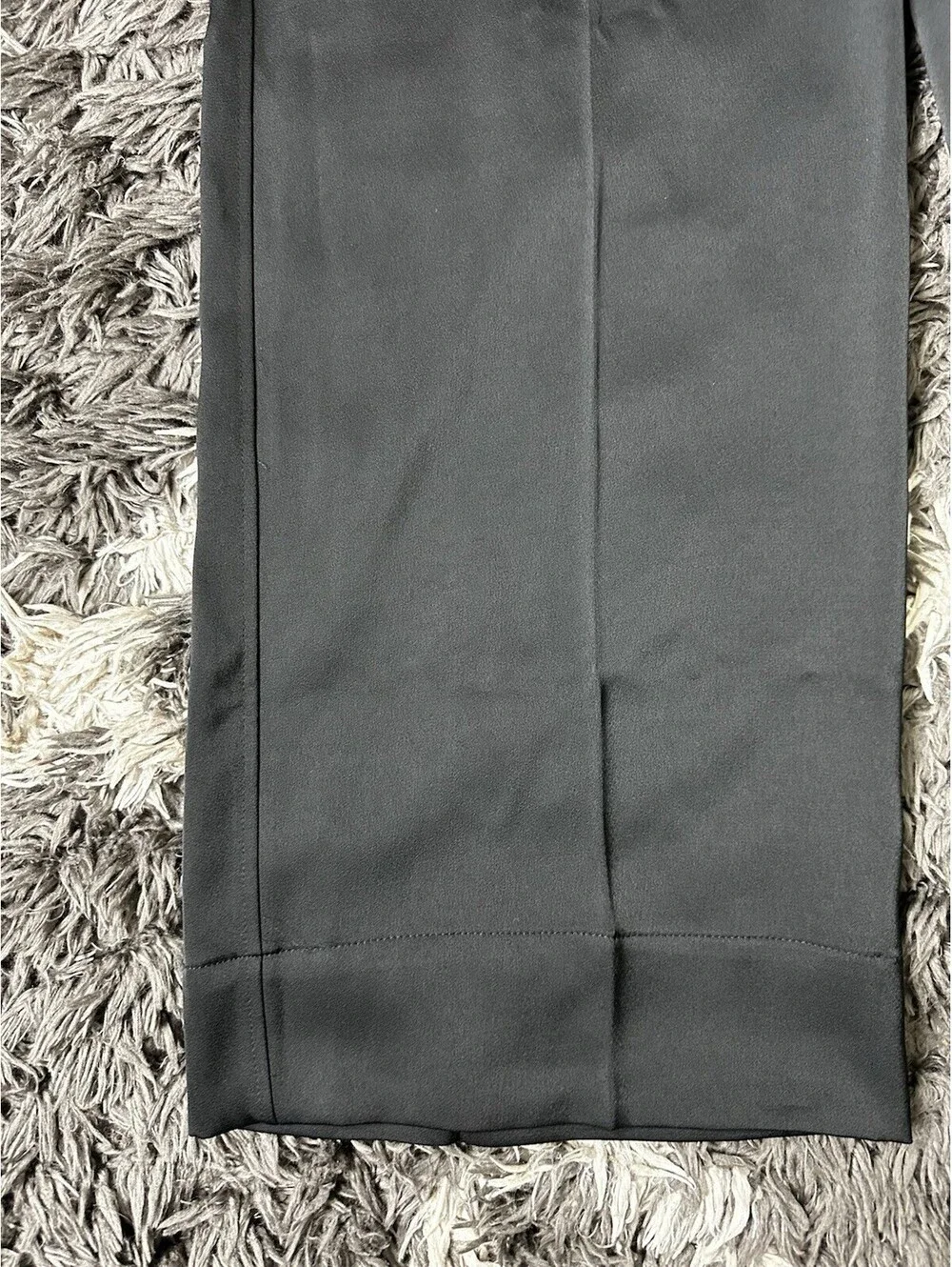 NWT HM Womens Size 8 Black Wide Leg Dress Pants Trouser Satin Crepe High Rise